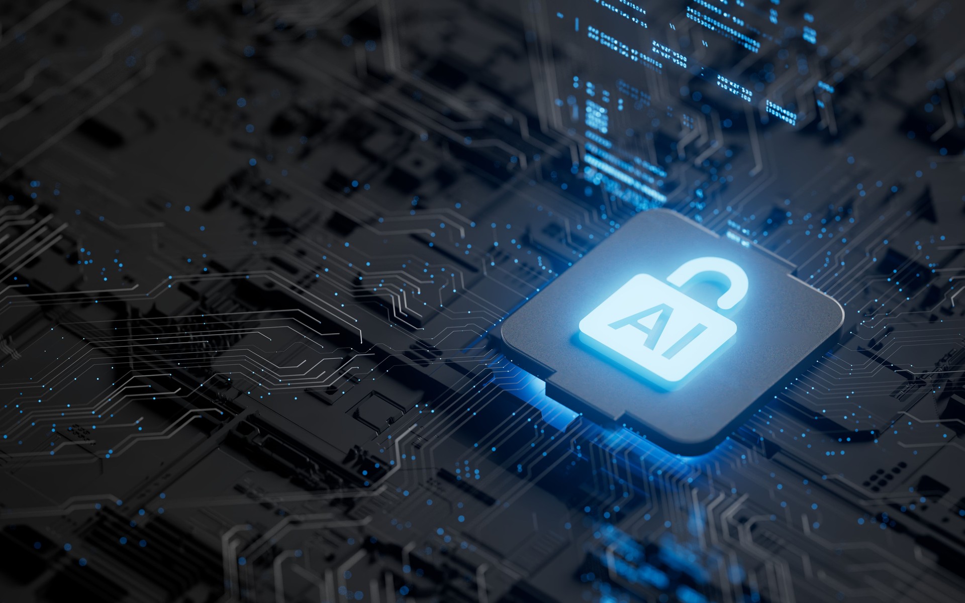 AI Artificial Intelligence Security Sentinel Password Cyber Security Ransomware Email Phishing Encrypted Technology, Digital Information Protected Secured Lock